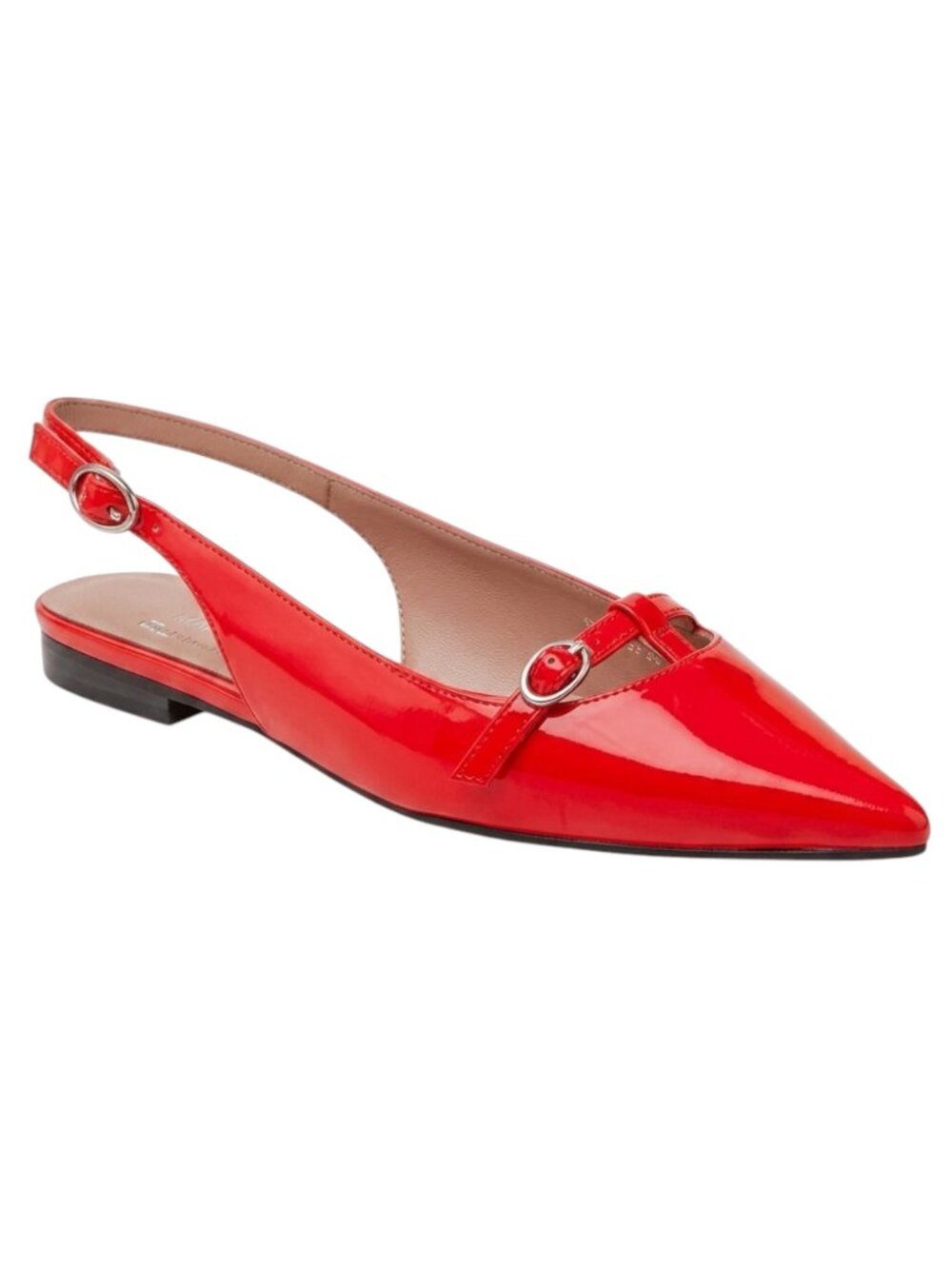 NWT! LINEA Paolo Red Slingback Shoes Celina Pointed Toe Flats Patent Size 6M